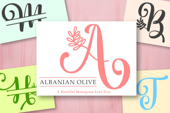 Albanian Olive Monogram Typeface for Elegant Branding