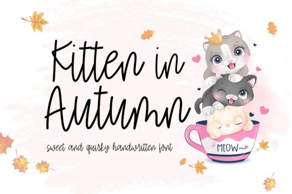 Kitten in Autumn Font for Campaign Design
