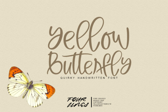 Yellow Butterfly Font for Professional Branding